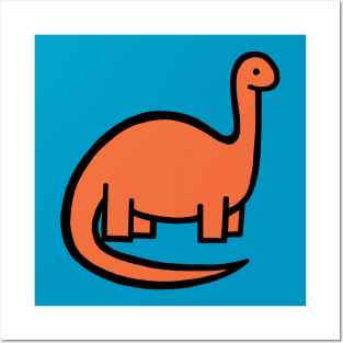 Desert Orange Red Dinosaur Posters and Art